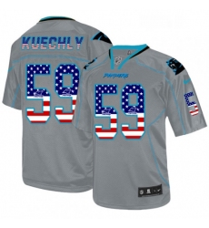 Mens Nike Carolina Panthers 59 Luke Kuechly Elite Grey USA Flag Fashion NFL Jersey