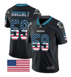 Mens Nike Carolina Panthers 59 Luke Kuechly Limited Black Rush USA Flag NFL Jersey