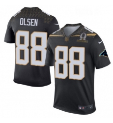 Mens Nike Carolina Panthers 88 Greg Olsen Elite Black Team Irvin 2016 Pro Bowl NFL Jersey
