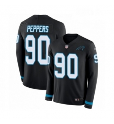 Mens Nike Carolina Panthers 90 Julius Peppers Limited Black Therma Long Sleeve NFL Jersey