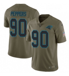 Mens Nike Carolina Panthers 90 Julius Peppers Limited Olive 2017 Salute to Service NFL Jersey