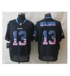 Nike Carolina Panthers 13 Kelvin Benjamin Black Elite USA Flag Fashion NFL Jersey