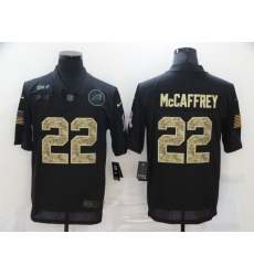 Nike Carolina Panthers 22 Christian McCaffrey Black Camo 2020 Salute To Service Limited Jersey