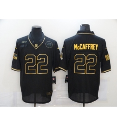 Nike Carolina Panthers 22 Christian McCaffrey Black Gold 2020 Salute To Service Limited Jersey