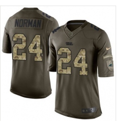 Nike Carolina Panthers #24 Josh Norman Green Men 27s Stitched NFL Limited Salute to Service Jersey