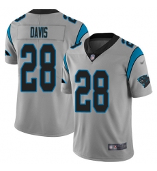 Nike Carolina Panthers 28 Mike Davis Silver Men Stitched NFL Limited Inverted Legend Jersey