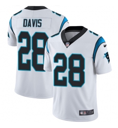 Nike Carolina Panthers 28 Mike Davis White Men Stitched NFL Vapor Untouchable Limited Jersey