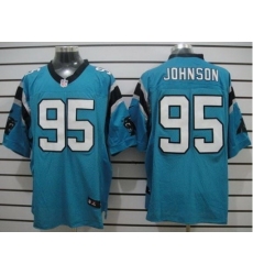 Nike Carolina Panthers 95 Charles Johnson Blue Elite NFL Jersey