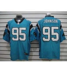 Nike Carolina Panthers 95 Charles Johnson Blue Elite NFL Jerseys