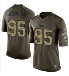 Nike Carolina Panthers #95 Charles Johnson Green Men 27s Stitched NFL Limited Salute to Service Jersey