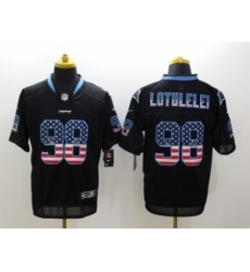 Nike Carolina Panthers 98 Star Lotulelei Black USA Flag Fashion Elite NFL Jersey