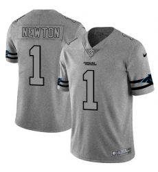 Nike Panthers 1 Cam Newton 2019 Gray Gridiron Gray Vapor Untouchable Limited Jersey