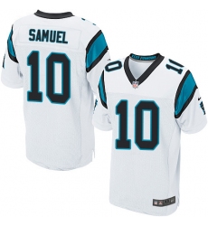 Nike Panthers #10 Curtis Samuel White Mens Stitched NFL Elite Jersey