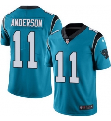 Nike Panthers 11 Robby Anderson Blue Men Stitched NFL Limited Rush Jersey