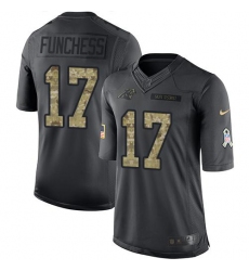 Nike Panthers #17 Devin Funchess Black Mens Stitched NFL Limited 2016 Salute to Service Jersey