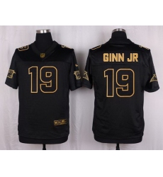 Nike Panthers #19 Ted Ginn Jr Black Mens Stitched NFL Elite Pro Line Gold Collection Jersey