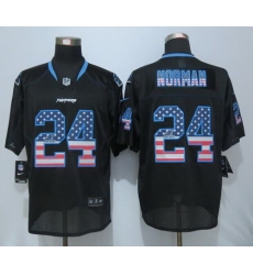 Nike Panthers #24 Josh Norman Black Mens Stitched NFL Elite USA Flag Fashion Jersey