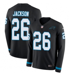 Nike Panthers #26 Donte Jackson Black Team Color Men Stitched NFL Limited Therma Long Sleeve Jersey