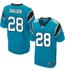 Nike Panthers #28 Rashaan Gaulden Blue Alternate Mens Stitched NFL Elite Jersey
