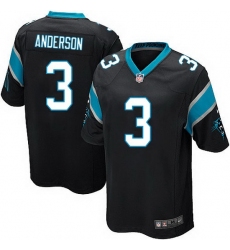 Nike Panthers #3 Derek Anderson Black Team Color Mens Stitched NFL Elite Jersey