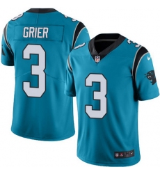 Nike Panthers 3 Will Grier Blue Men Stitched NFL Limited Rush Jersey