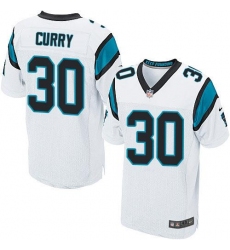 Nike Panthers #30 Stephen Curry White Mens Stitched NFL Elite Jersey