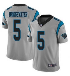 Nike Panthers 5 Teddy Bridgewater Silver Men Stitched NFL Limited Inverted Legend Jersey