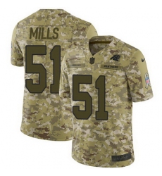 Nike Panthers #51 Sam Mills Camo Mens Stitched NFL Limited 2018 Salute To Service Jersey