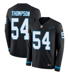 Nike Panthers #54 Shaq Thompson Black Team Color Men Stitched NFL Limited Therma Long Sleeve Jersey