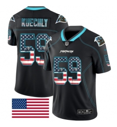 Nike Panthers #59 Luke Kuechly Black Mens Stitched NFL Limited Rush USA Flag Jersey