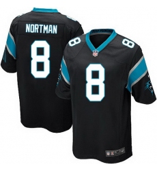 Nike Panthers #8 Brad Nortman Black Team Color Mens Stitched NFL Elite Jersey