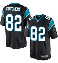 Nike Panthers #82 Jerricho Cotchery Black Team Color Mens Stitched NFL Elite Jersey