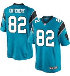 Nike Panthers #82 Jerricho Cotchery Blue Team Color Mens Stitched NFL Elite Jersey
