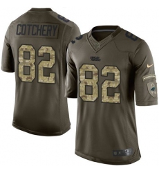 Nike Panthers #82 Jerricho Cotchery Green Mens Stitched NFL Limited Salute to Service Jersey
