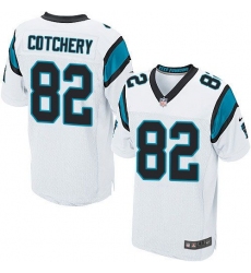 Nike Panthers #82 Jerricho Cotchery White Mens Stitched NFL Elite Jersey
