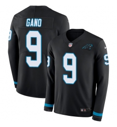 Nike Panthers #9 Graham Gano Black Team Color Men Stitched NFL Limited Therma Long Sleeve Jersey