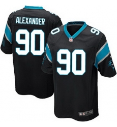 Nike Panthers #90 Frank Alexander Black Team Color Mens Stitched NFL Elite Jersey