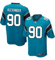Nike Panthers #90 Frank Alexander Blue Team Color Mens Stitched NFL Elite Jersey