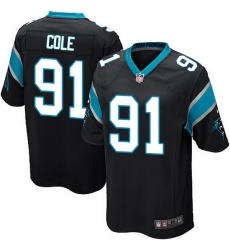 Nike Panthers #91 Colin Cole Black Team Color Mens Stitched NFL Elite Jersey
