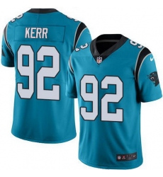 Nike Panthers 92 Zach Kerr Blue Men Stitched NFL Limited Rush Jersey