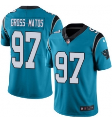 Nike Panthers 97 Yetur Gross Matos Blue Men Stitched NFL Limited Rush Jersey