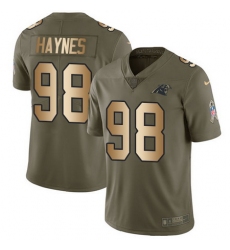 Nike Panthers #98 Marquis Haynes Olive Gold Mens Stitched NFL Limited 2017 Salute To Service Jersey