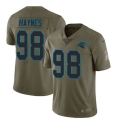 Nike Panthers #98 Marquis Haynes Olive Mens Stitched NFL Limited 2017 Salute To Service Jersey