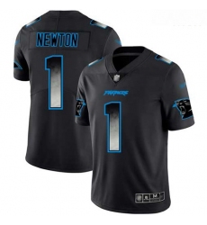 Panthers 1 Cam Newton Black Men Stitched Football Vapor Untouchable Limited Smoke Fashion Jersey