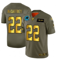 Panthers 22 Christian McCaffrey Camo Gold Men Stitched Football Limited 2019 Salute To Service Jersey