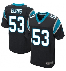 Panthers 53 Brian Burns Black Team Color Men Stitched Football Elite Jersey