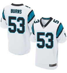 Panthers 53 Brian Burns White Men Stitched Football Elite Jersey