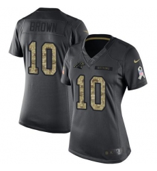 Nike Panthers #10 Corey Brown Black Womens Stitched NFL Limited 2016 Salute to Service Jersey