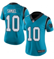 Nike Panthers #10 Curtis Samuel Blue Womens Stitched NFL Limited Rush Jersey
