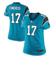 Nike Panthers #17 Devin Funchess Blue Alternate Womens Stitched NFL Elite Jersey